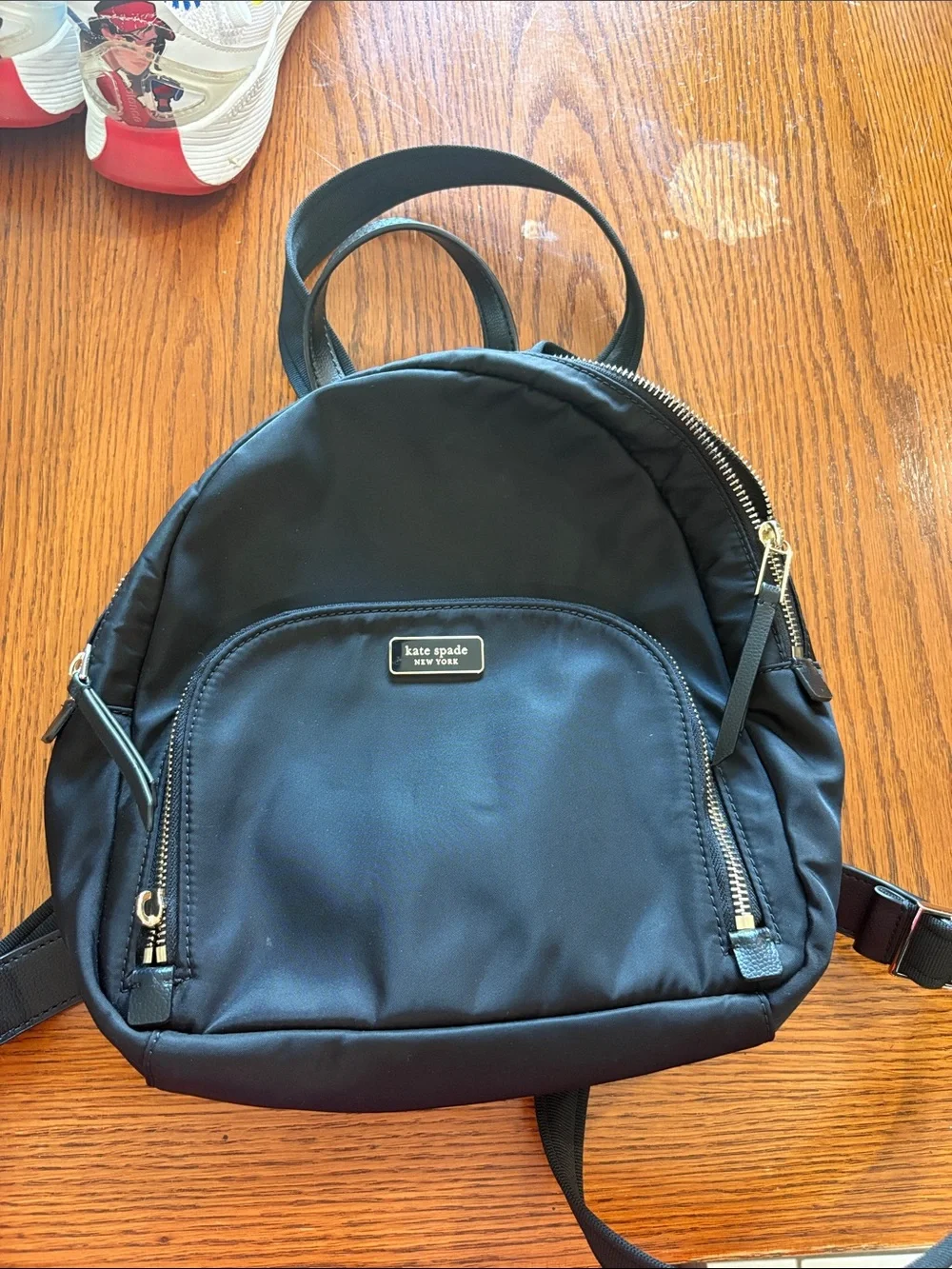 kate spade black nylon mini backpack